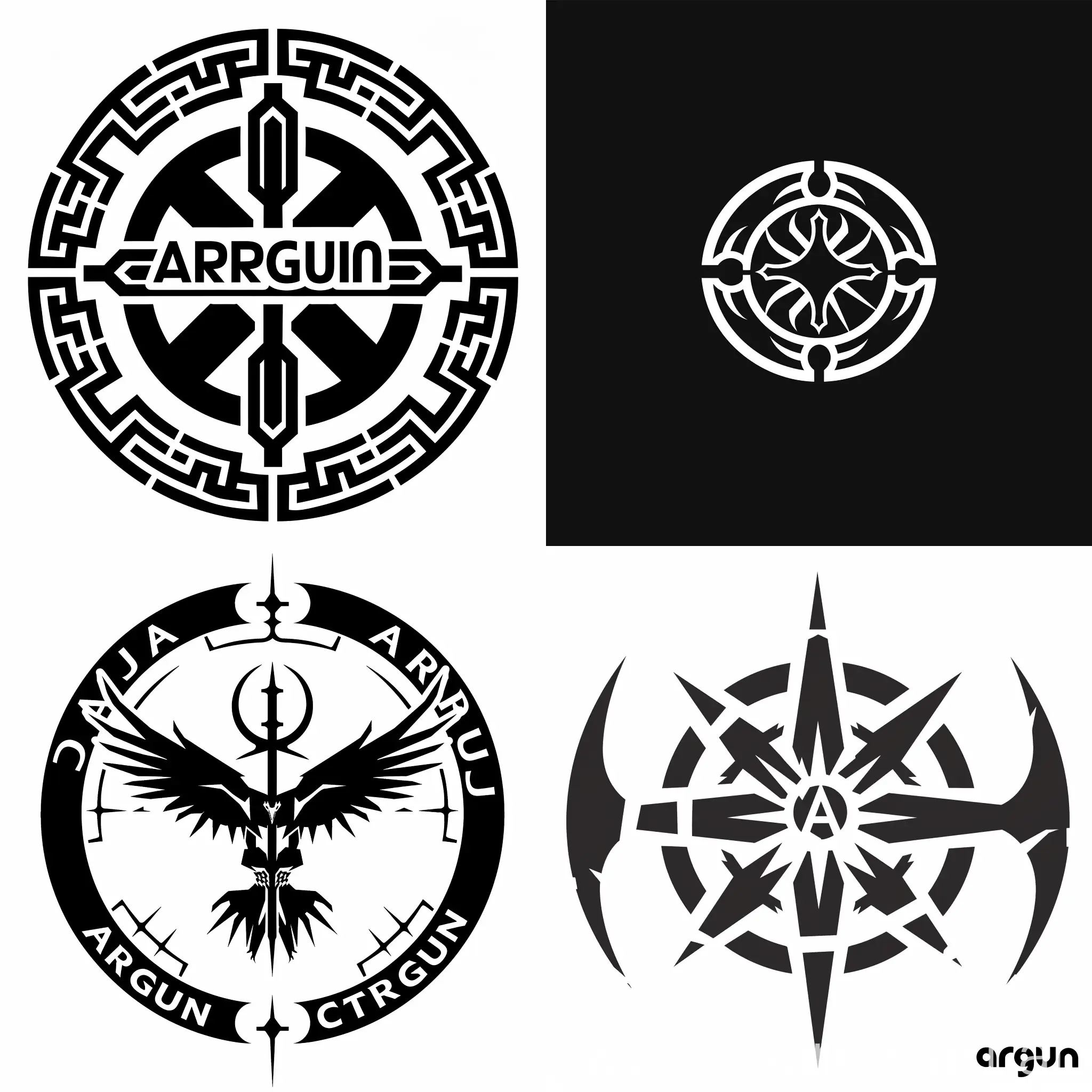 логотип черно-белый Аргун Центральная круговая Аргуна