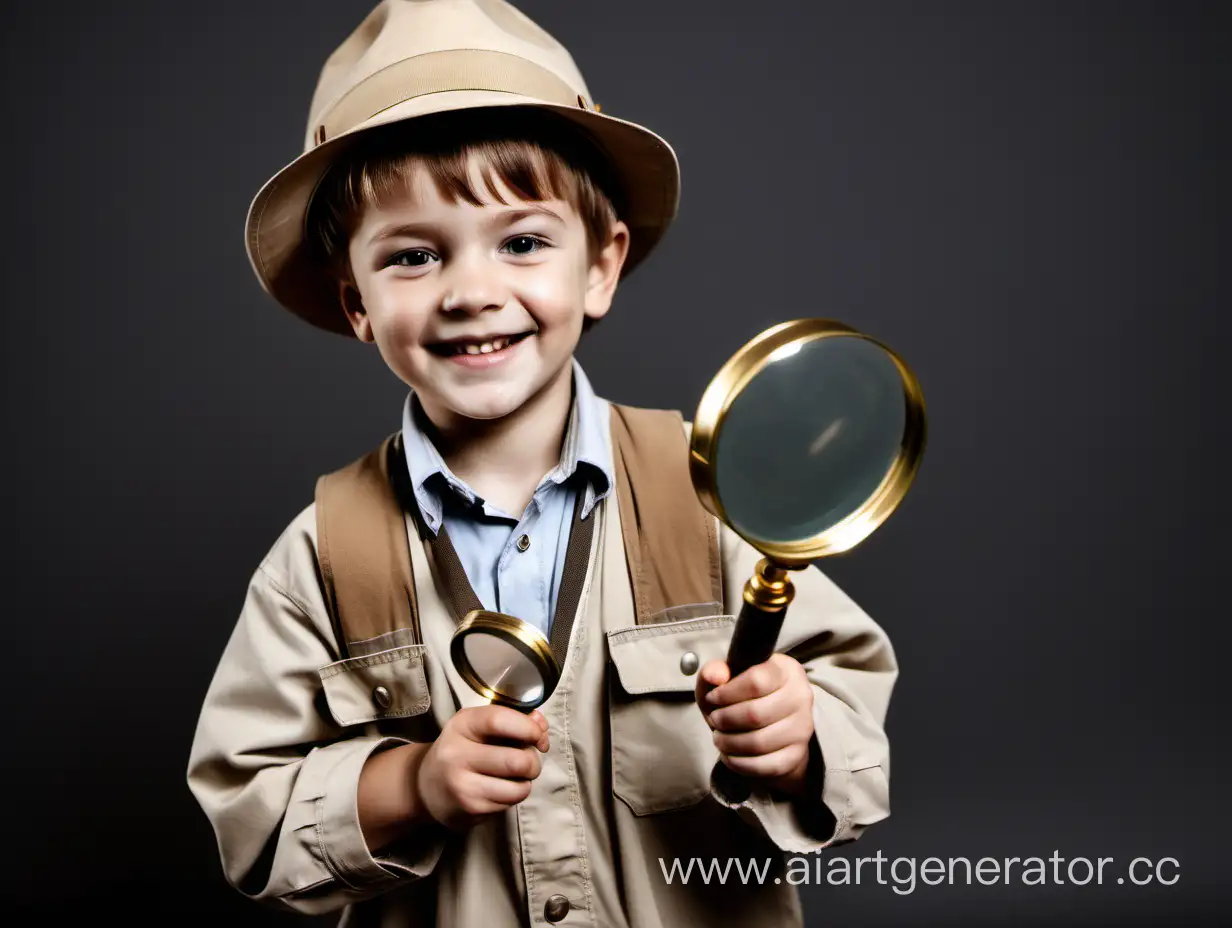 Smiling-Young-Archaeologist-with-Magnifying-Glass