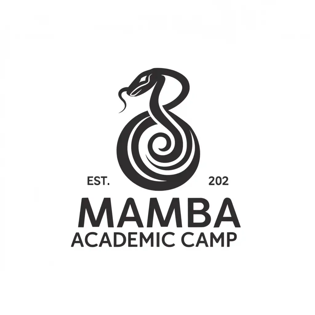 a logo design,with the text "Mamba Academic Camp", main symbol:Snake,Minimalistic,be used in Nonprofit industry,clear background