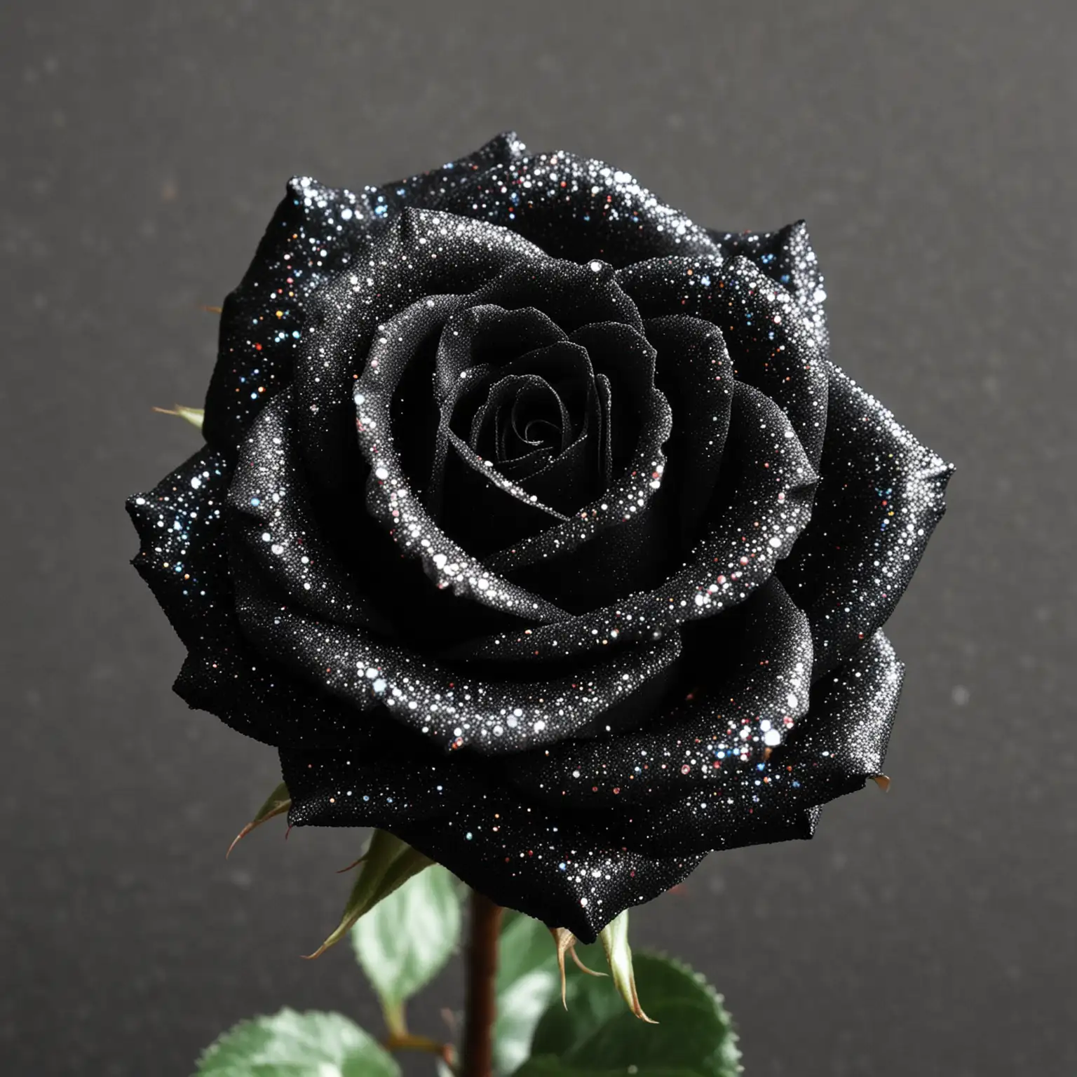 Glamorous Black Sparkle Rose in a Luxurious Setting