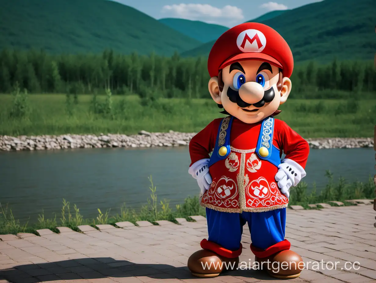 Super-Mario-in-Bashkortostan-Embracing-Bashkir-Traditional-Attire-with-Nostalgic-Charm