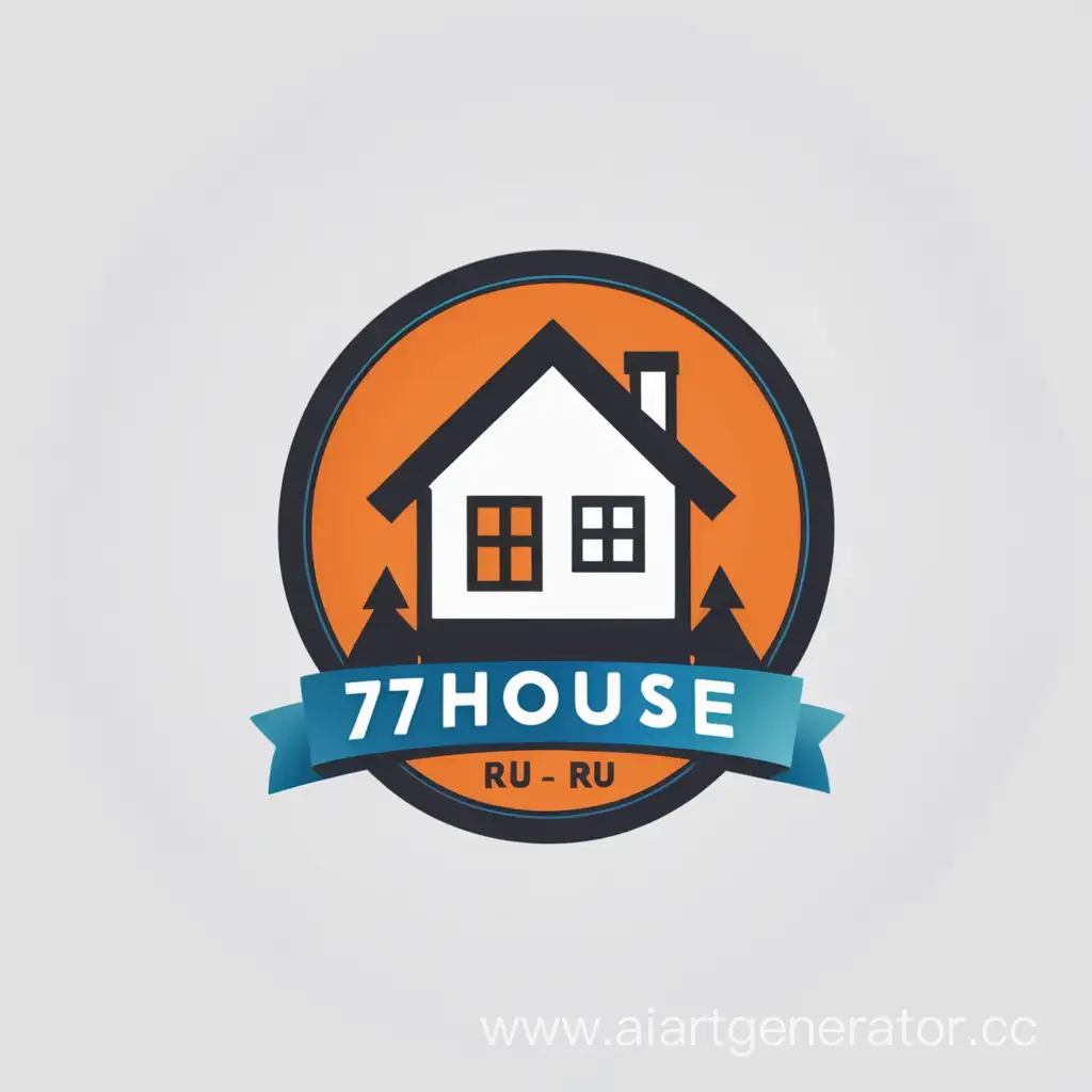 Простой Логотип сайта "77house.ru" 