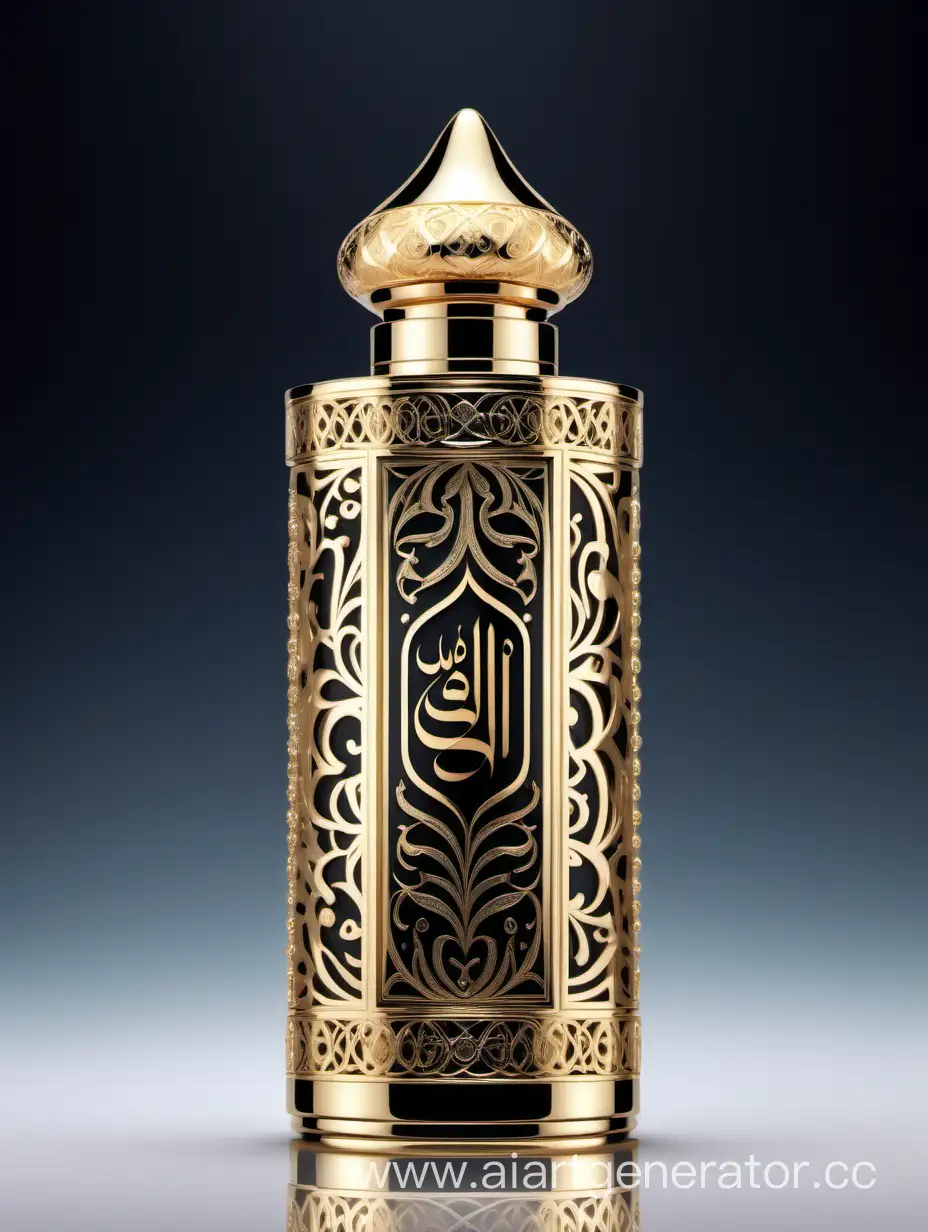 Luxury Perfume decorative with Arabic calligraphic ornamental long double height cap