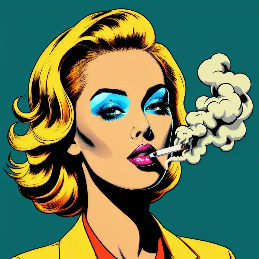 Vibrant Pop Art Smoke Illustration