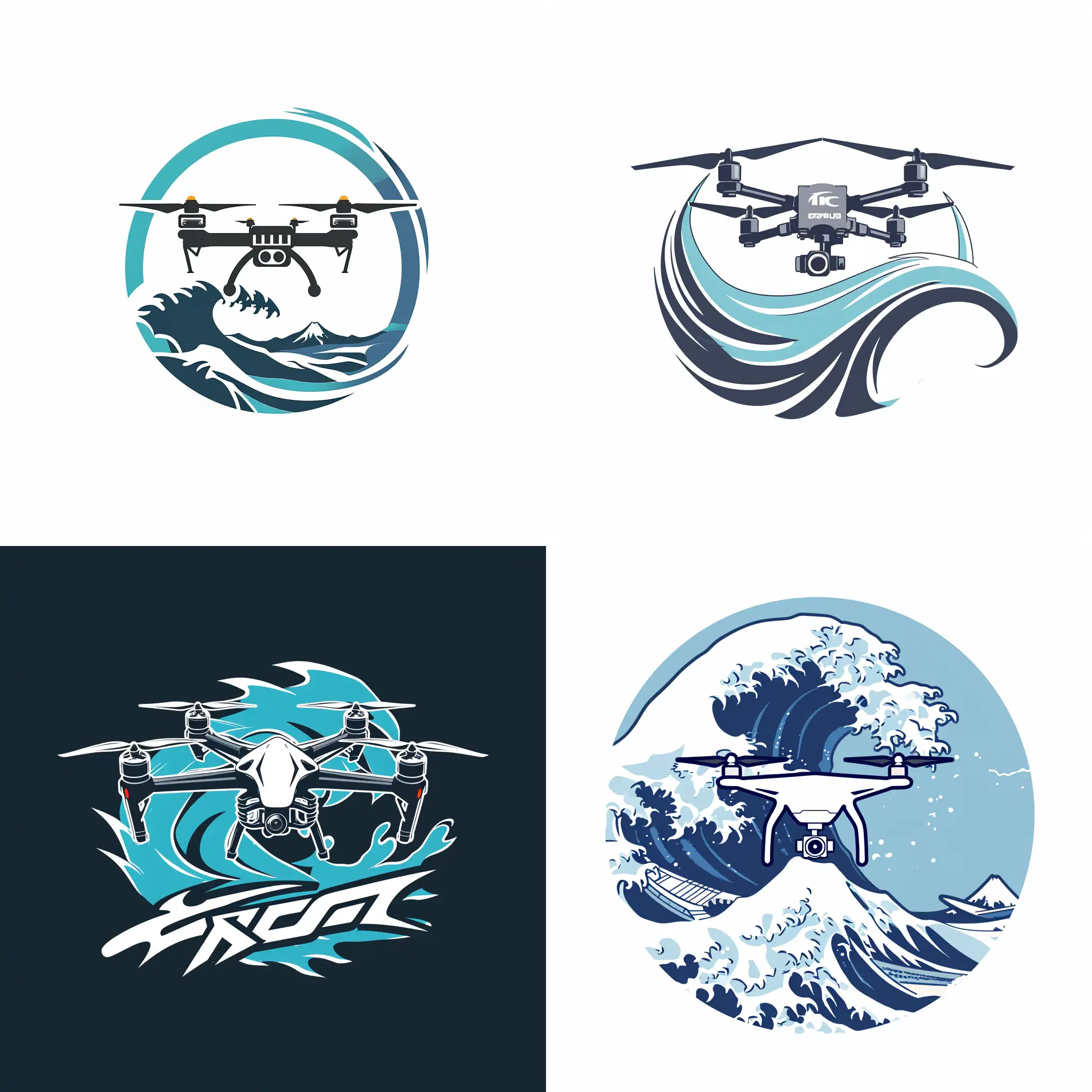 FPV-Drone-Logo-Soaring-Against-Ocean-Waves