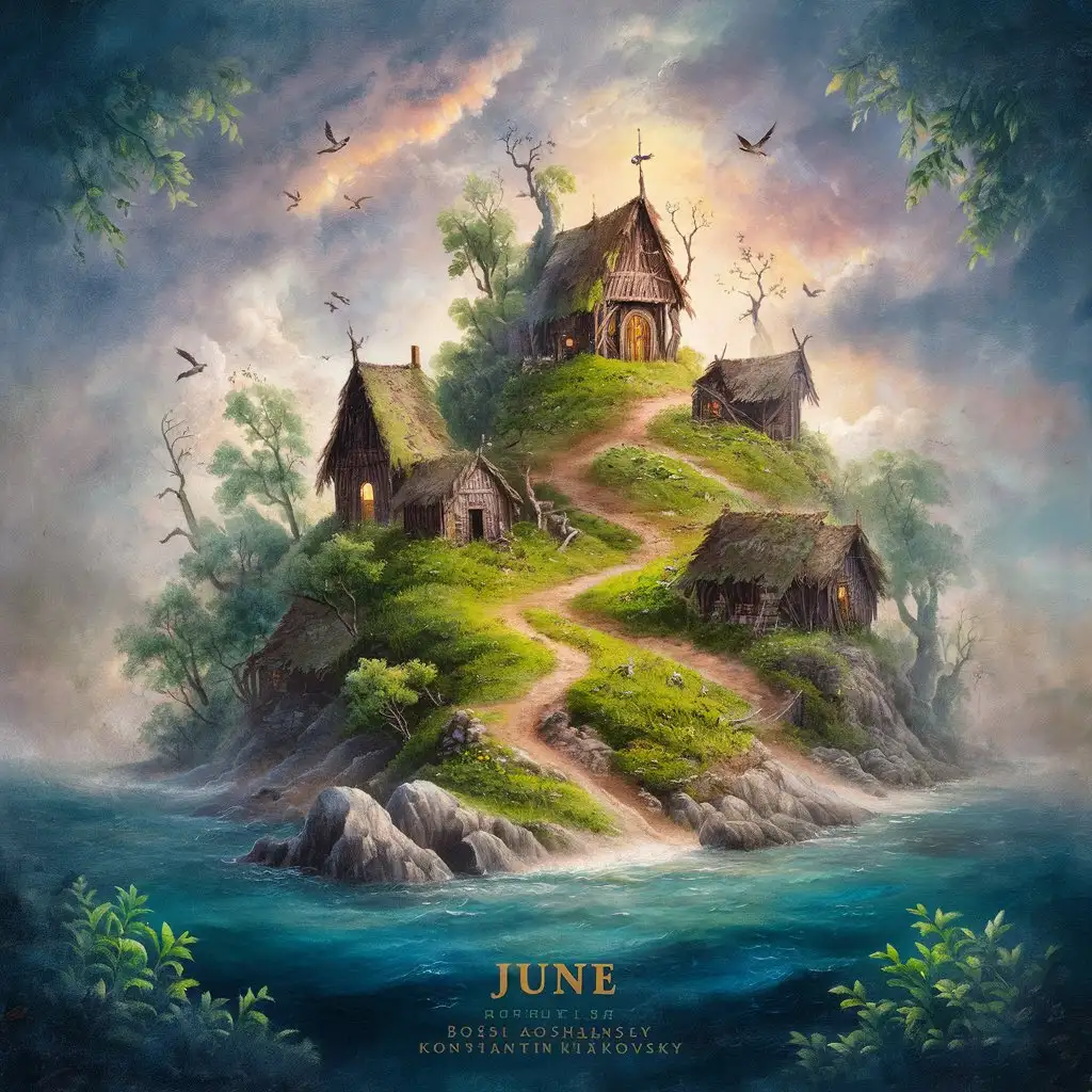 Ethereal-June-Fantasy-Landscape-Russian-Village-on-North-Sea-Island