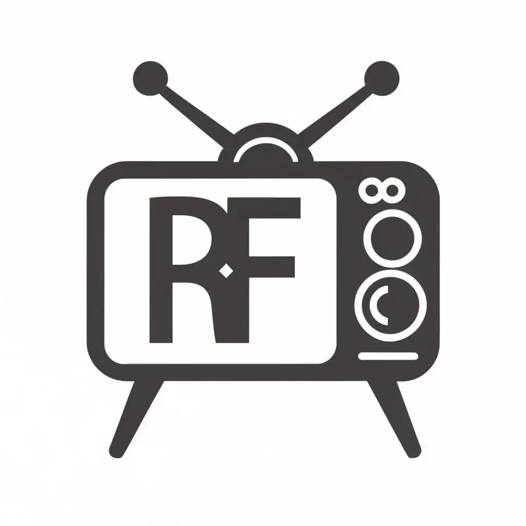 logo, tv, with the text "RF", typography, be used in Entertainment industry