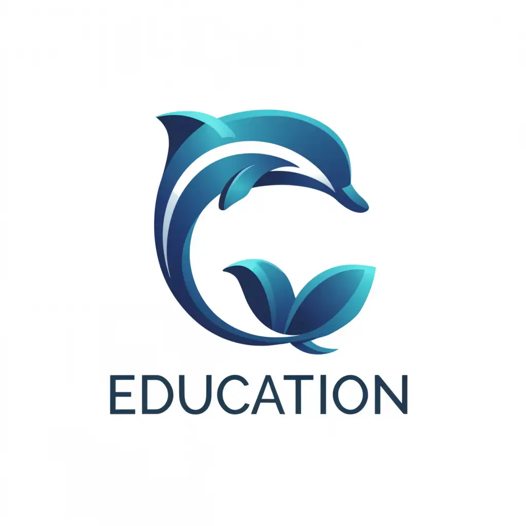 a logo design,with the text ".", main symbol:dolphin,complex,be used in Education industry,clear background