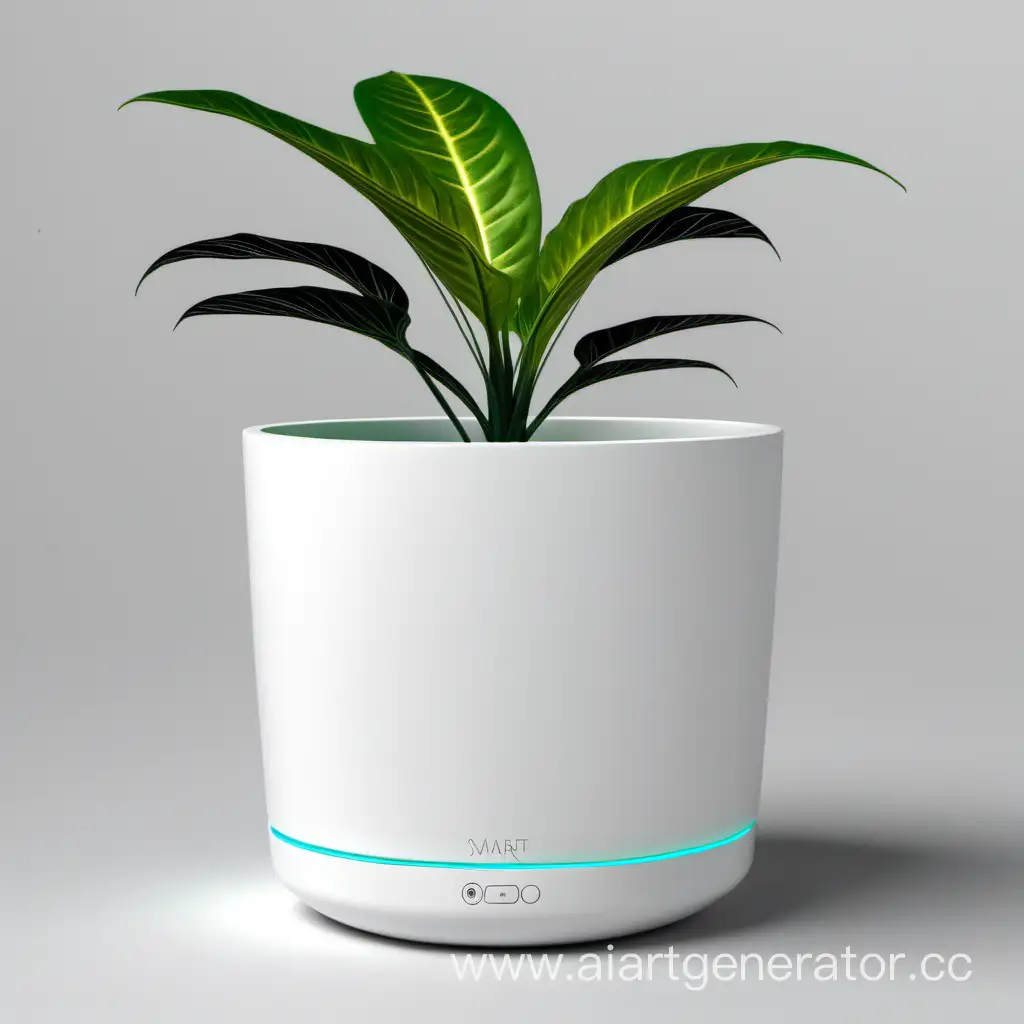 white smart plant pot in the section

