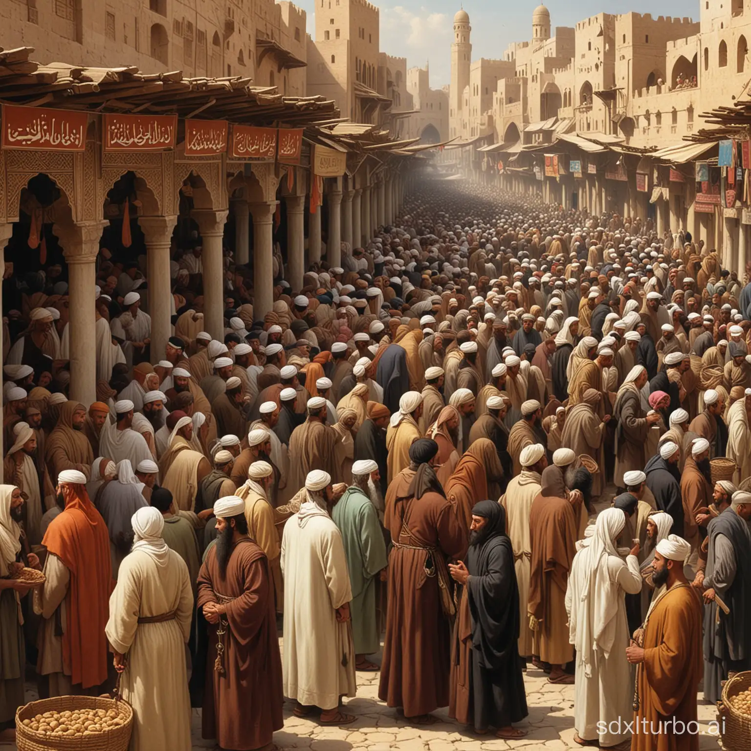 Historic-1100-AD-Marketplace-with-Vibrant-Muslim-Culture