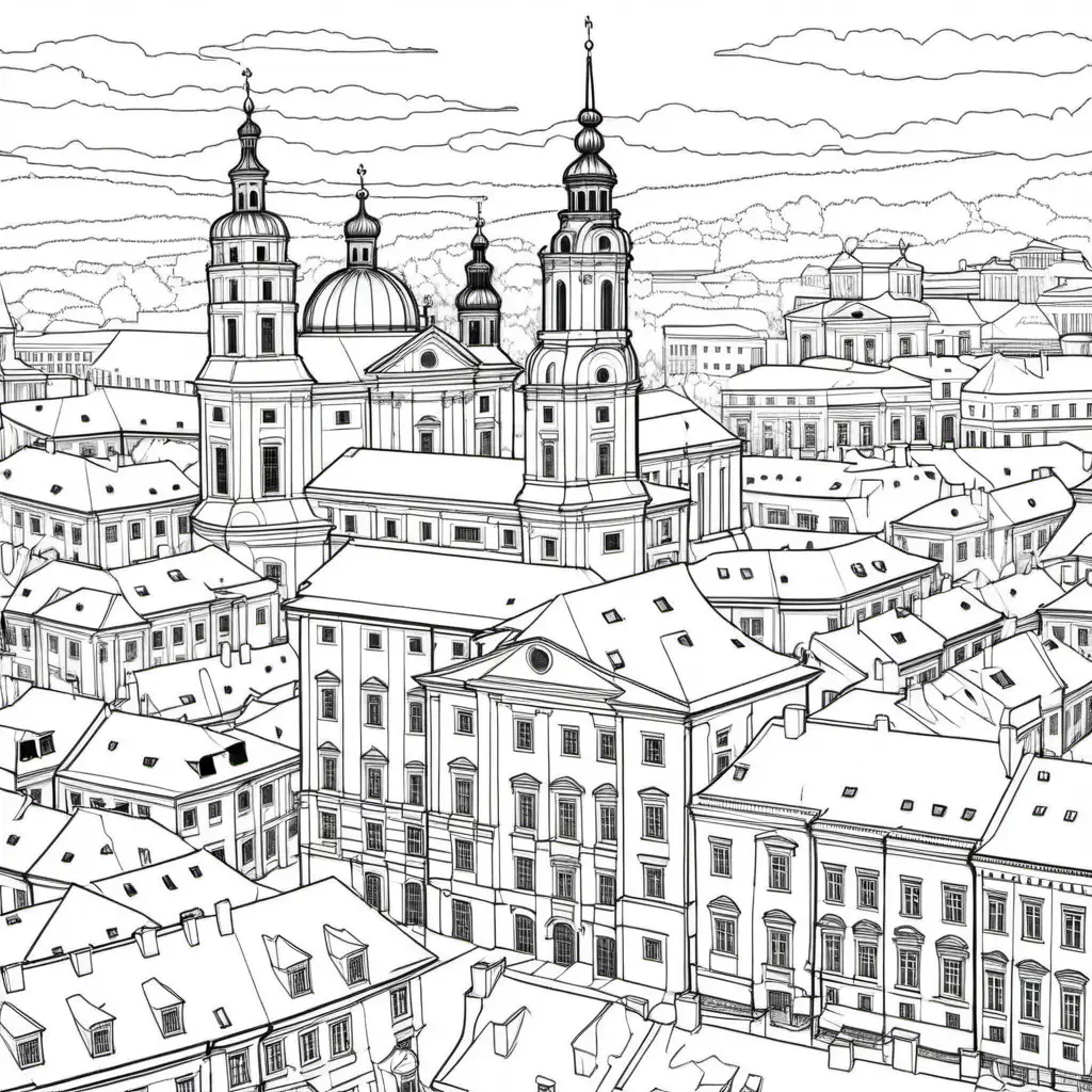 Vilnius Old Town coloring page