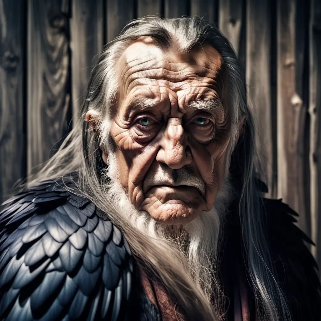Detailed Closeup Portrait of Elderly Fantasy Loke with Realistic Features