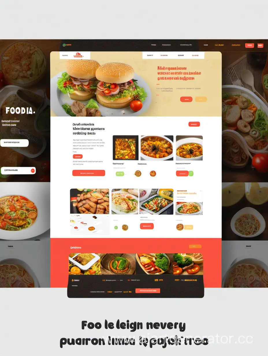 дизайн сайта доставки еды на русском языке