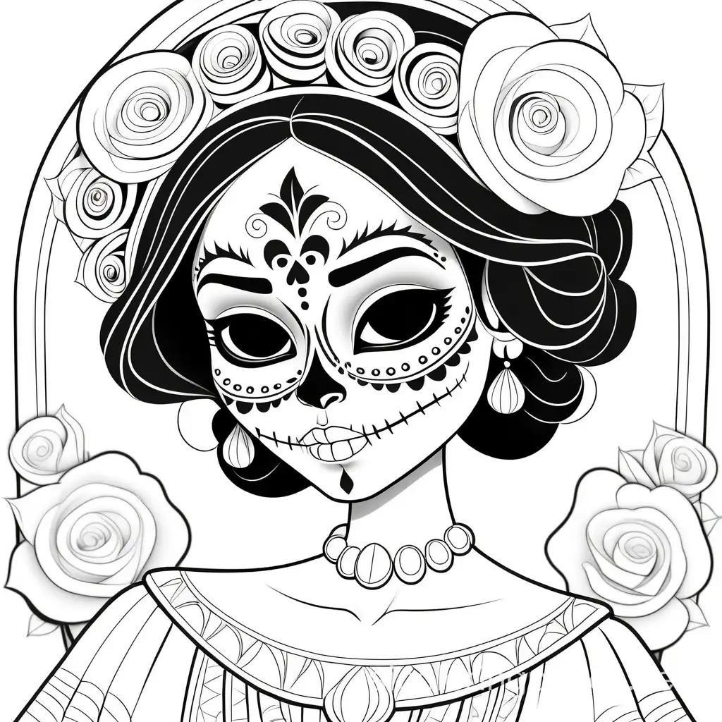 Catrinas-Coloring-Page-for-Kids-Simple-and-Fun-Line-Art