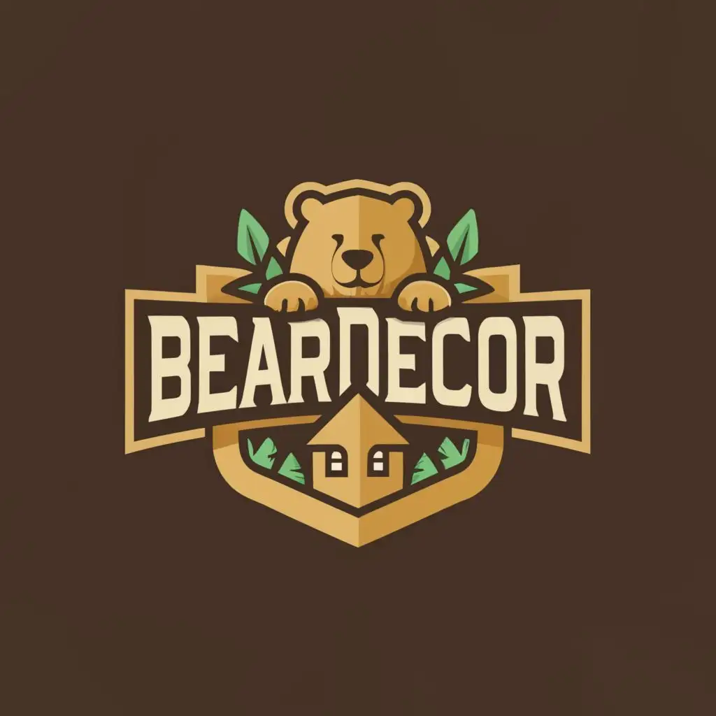 LOGO-Design-for-BearDecor-Modern-Retail-Brand-with-Bear-and-Decorative-Elements-in-Earth-Tones