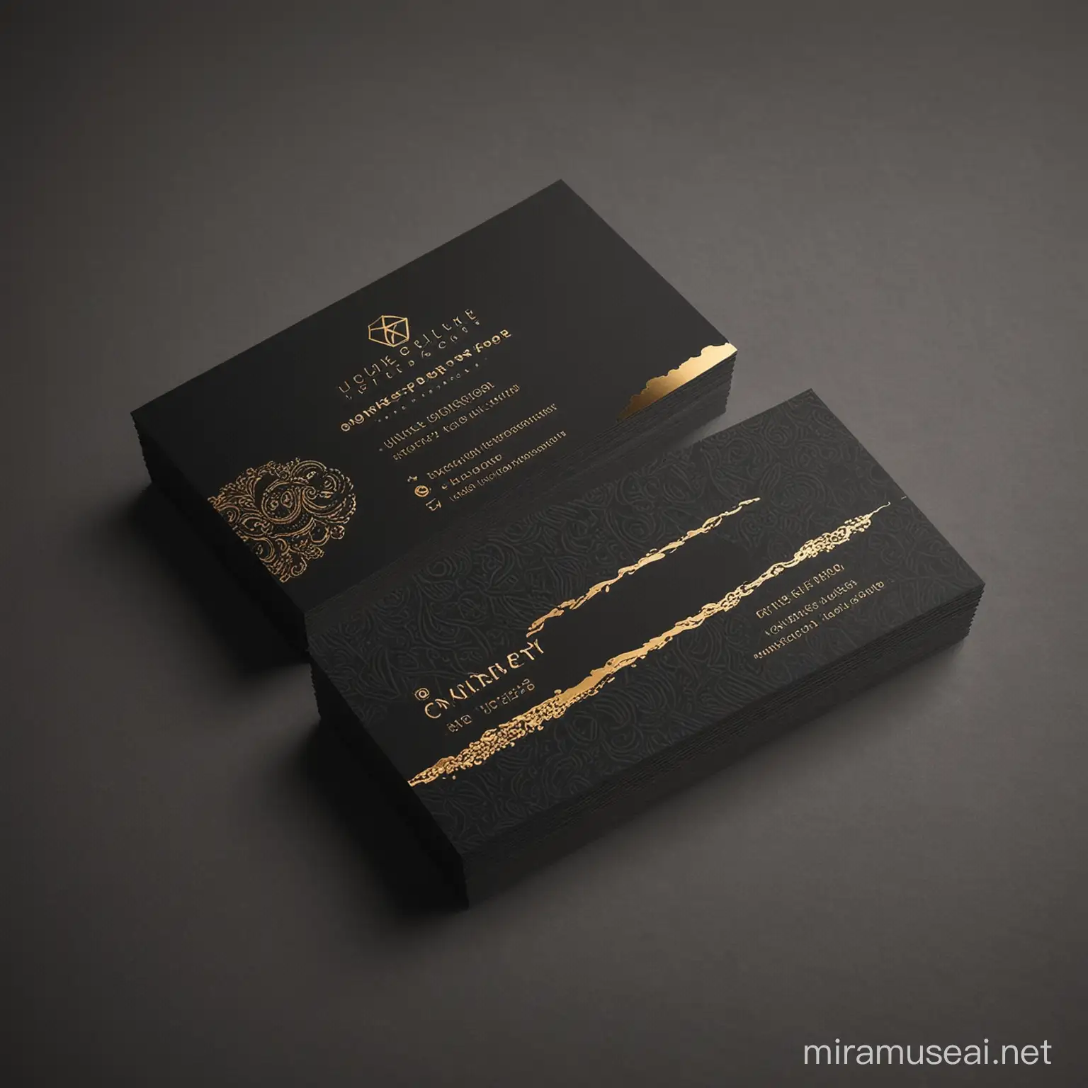 Elegant Luxury Business Card Design with Intricate Details and Sophisticated Typography