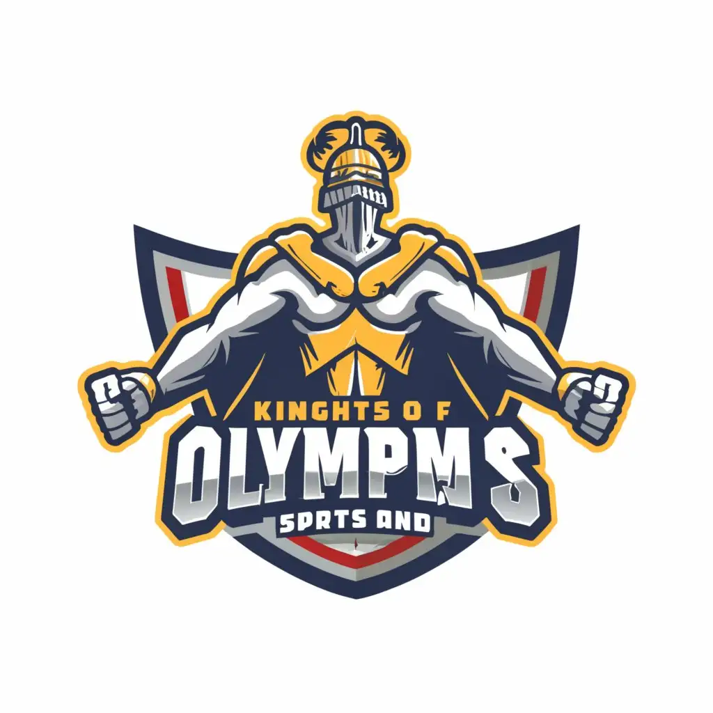 a logo design,with the text "Knights of Olympus", main symbol:The knights papa and I are the bright background,Minimalistic,be used in Sports Fitness industry,clear background