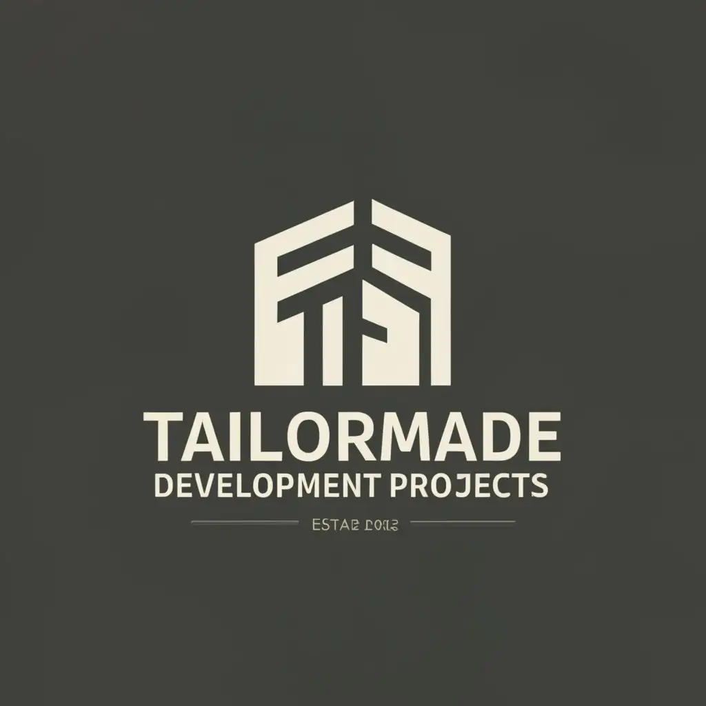 a logo design,with the text "Tailormade Development Projexts", main symbol:Architectural,Moderate,be used in Real Estate industry,clear background