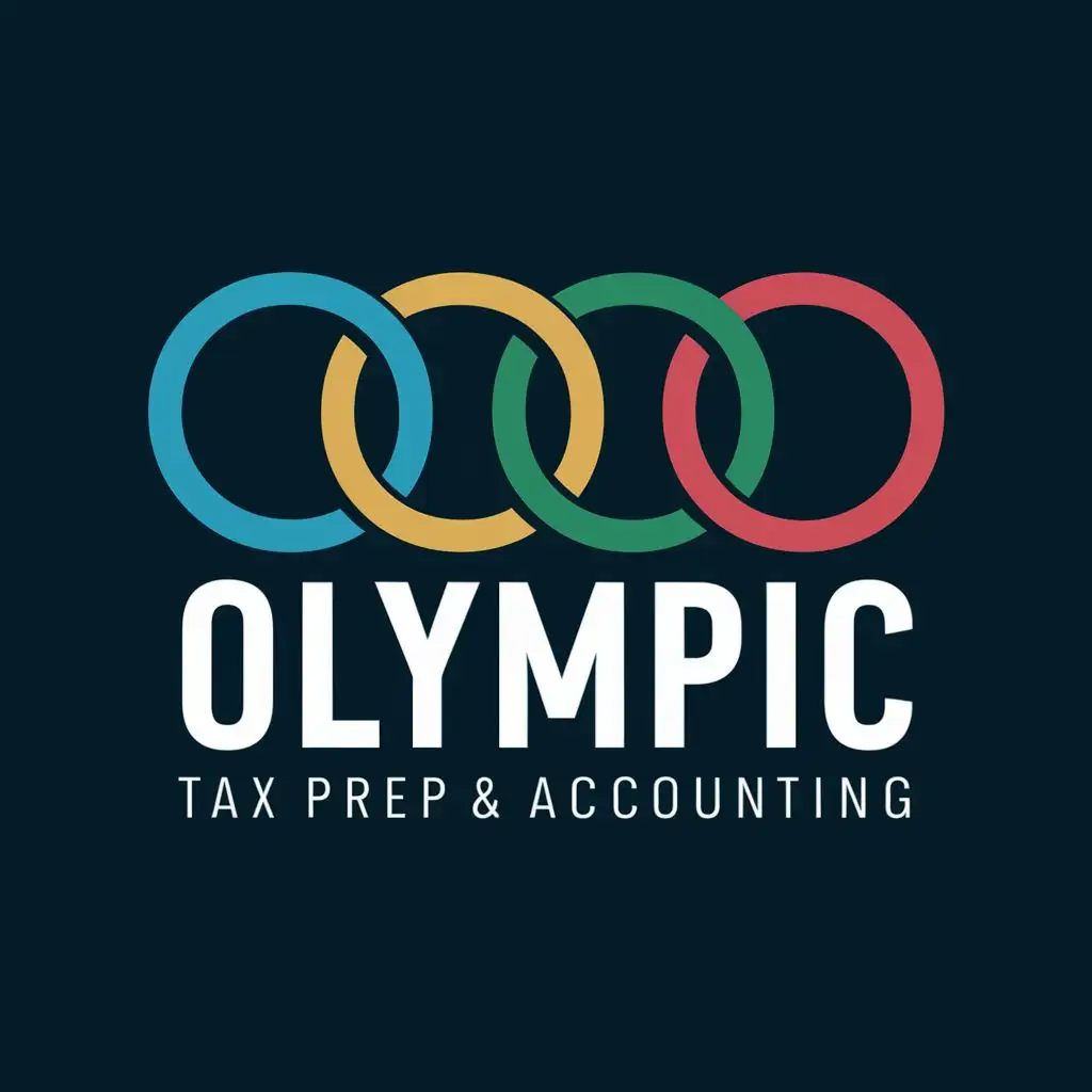 LOGO-Design-For-Olympic-Tax-Prep-Accounting-Vibrant-Rings-Symbolizing-Unity-and-Professionalism