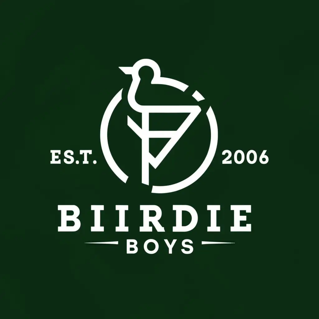 LOGO-Design-for-Birdie-Boys-Minimalistic-Bird-Perched-on-Flagpole-Golf-Green