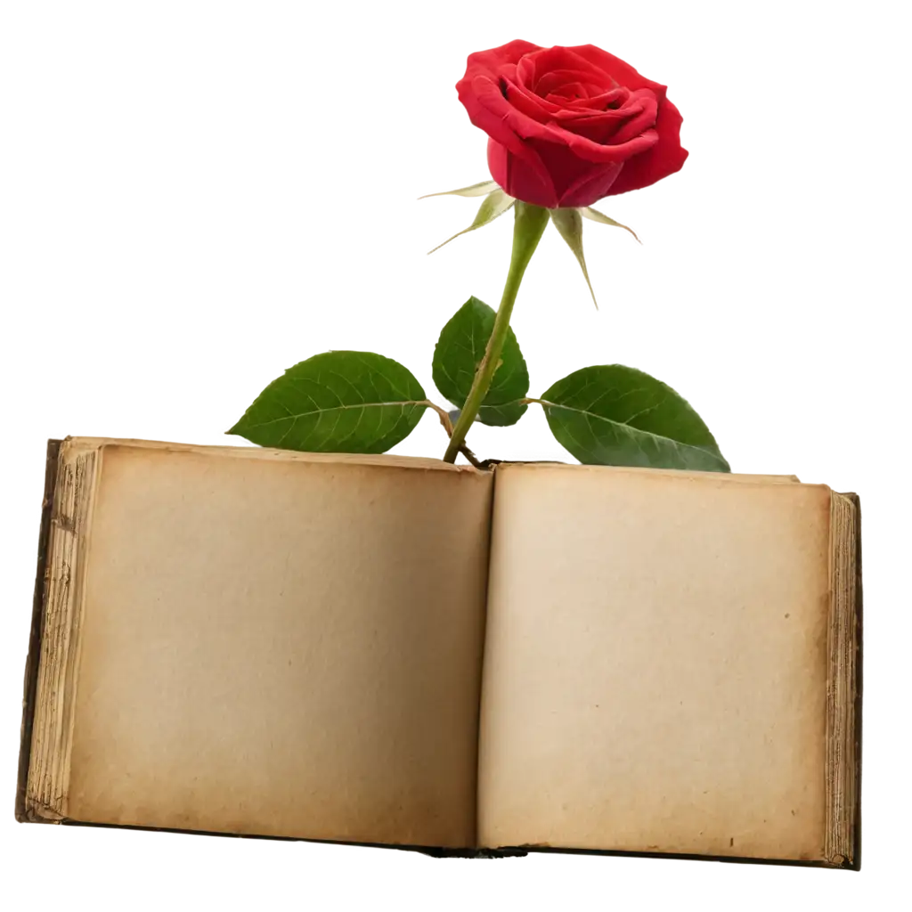 Vivid-Red-Rose-on-Vintage-Book-Exquisite-PNG-Image-for-Timeless-Charm