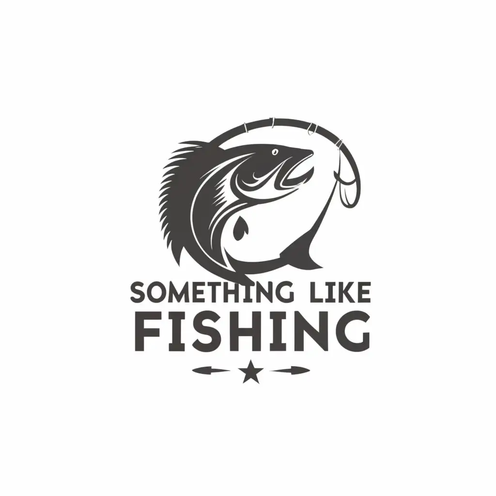 a logo design,with the text "Something Like Fishing", main symbol:pike,Moderate,clear background