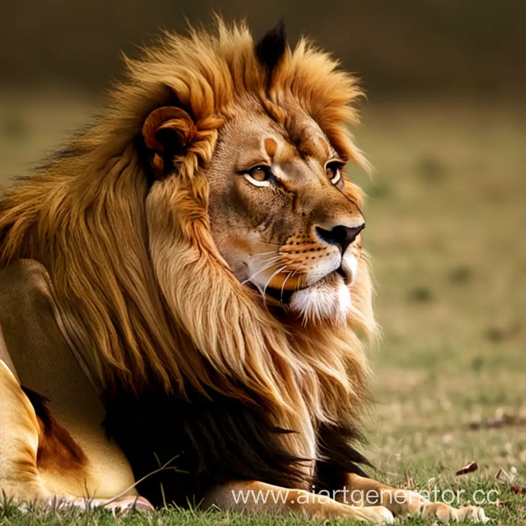 Majestic-Lion-Roaring-in-Savanna-Landscape