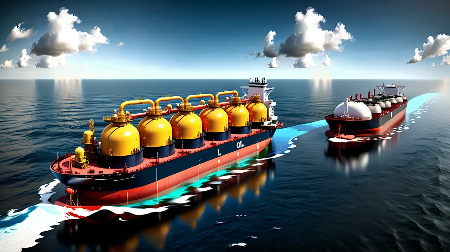 Realistic Daytime Transportation of Oil and LNG Gas at Sea