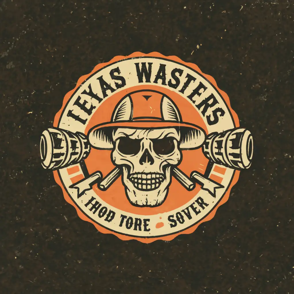 a logo design,with the text "Texas Wasters", main symbol:Skull,Moderate,be used in Sports Fitness industry,clear background