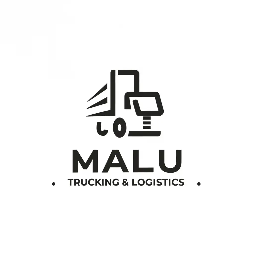 a logo design,with the text "MALU Trucking & Logistics", main symbol:Truck,Minimalistic,clear background