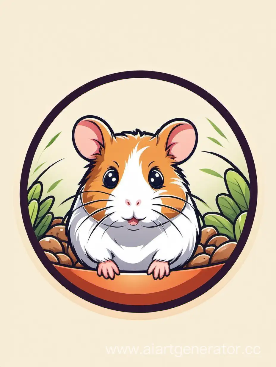 Cute-Hamster-in-Round-Logo-Illustration