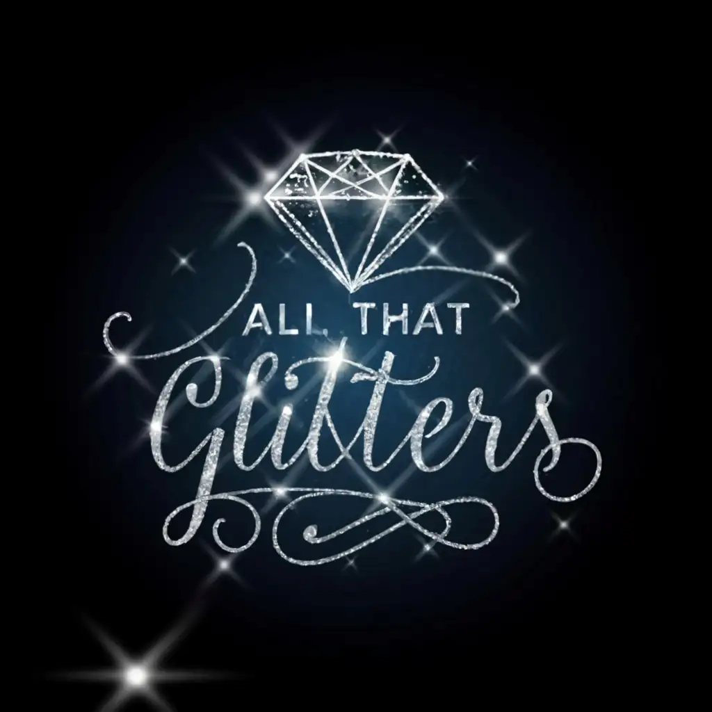 a logo design,with the text "All That Glitters", main symbol:a diamond that glitters,Moderate,be used in Entertainment industry,clear background