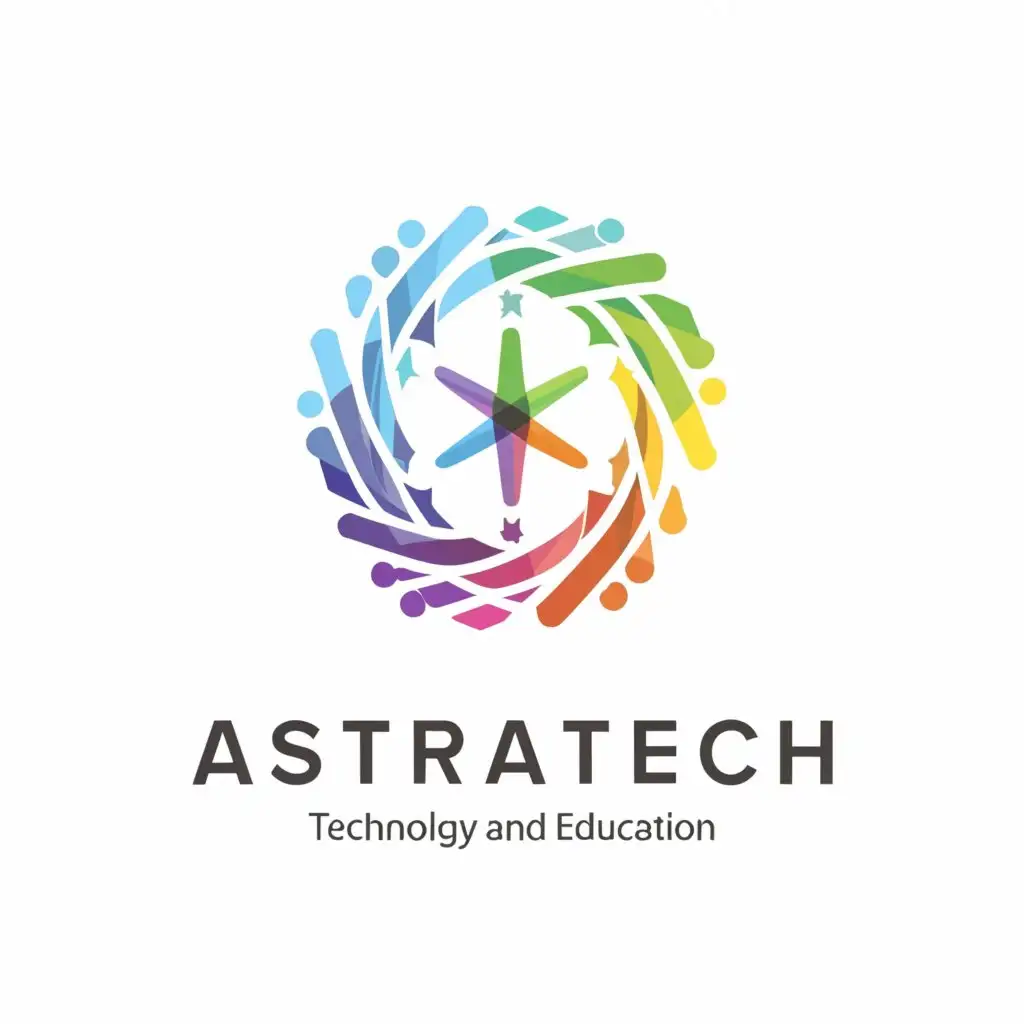 a logo design,with the text "AstraTech", main symbol:the logo itself,complex,be used in Education industry,clear background
