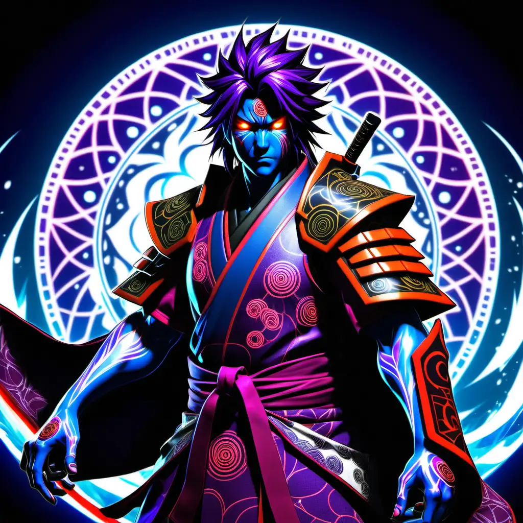 Cyberpunk Samurai Ninja Boss Character Creation Screen in HD