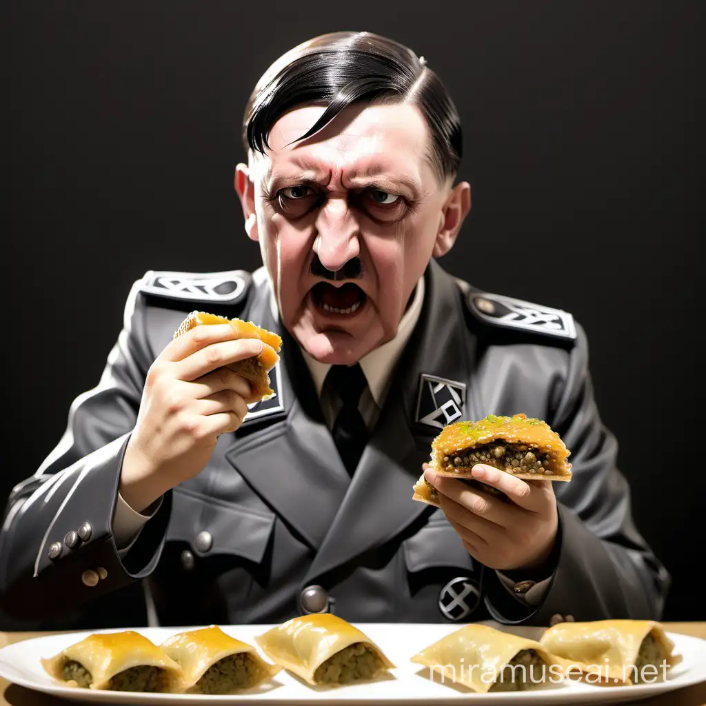 Anime Hitler Enjoying Baklava and Ca Kebab