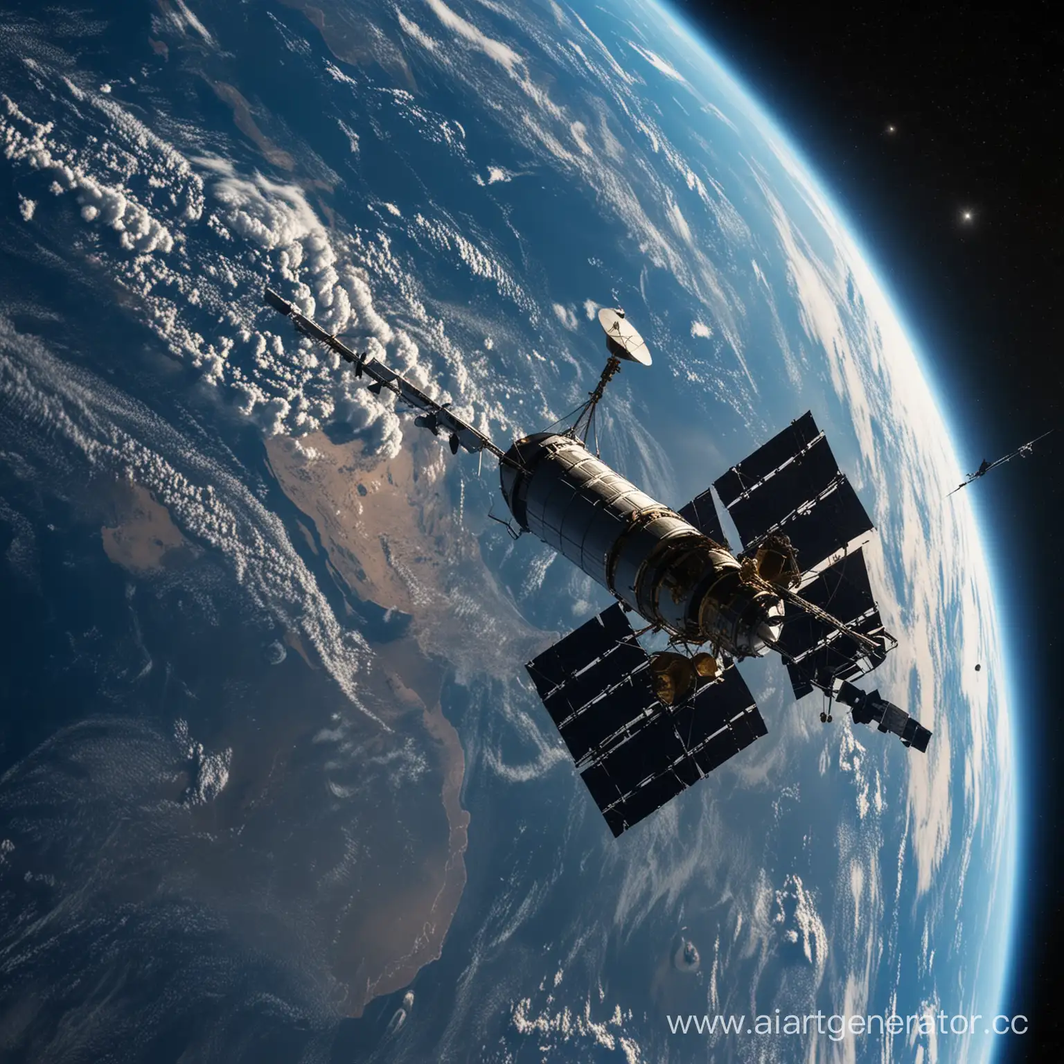 Earth-Orbit-Satellite-in-Space