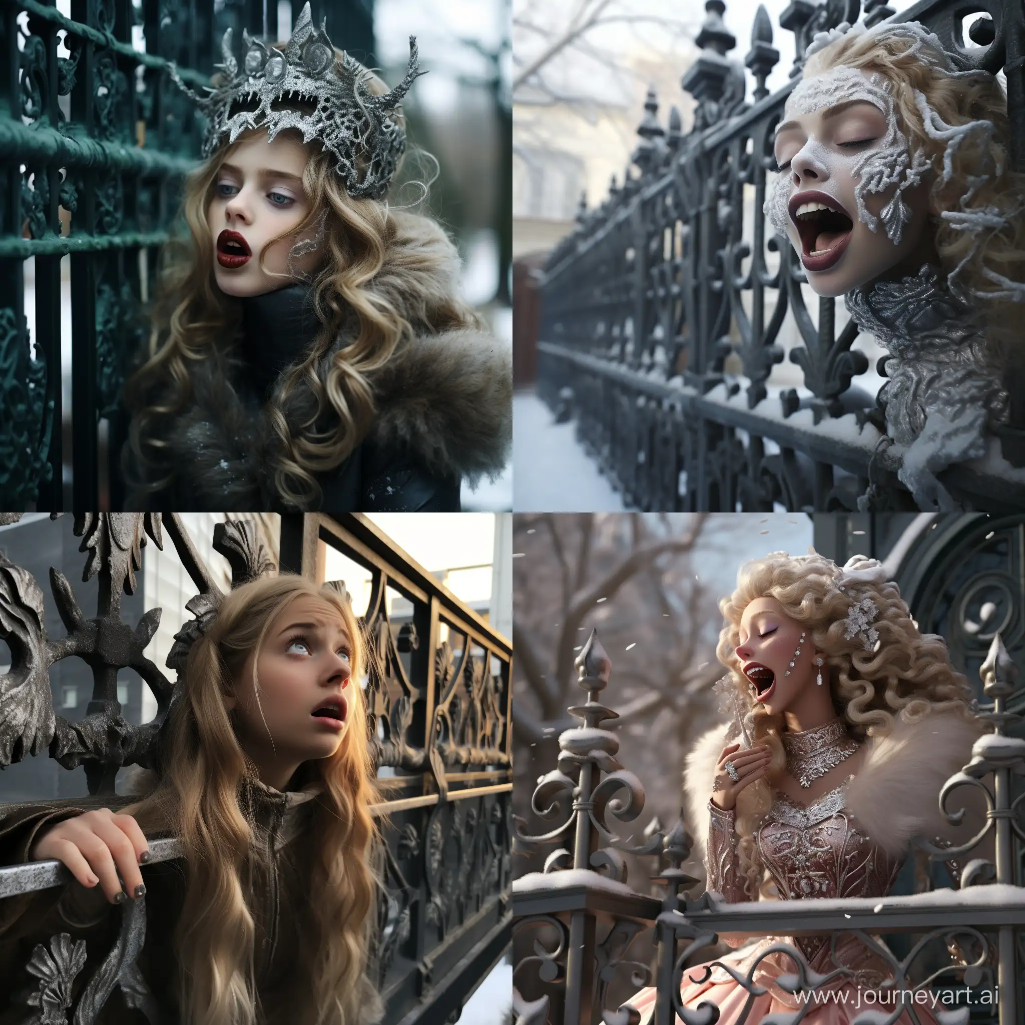 Frozen-Princess-Tongue-Stuck-on-Metal-Railings-Art