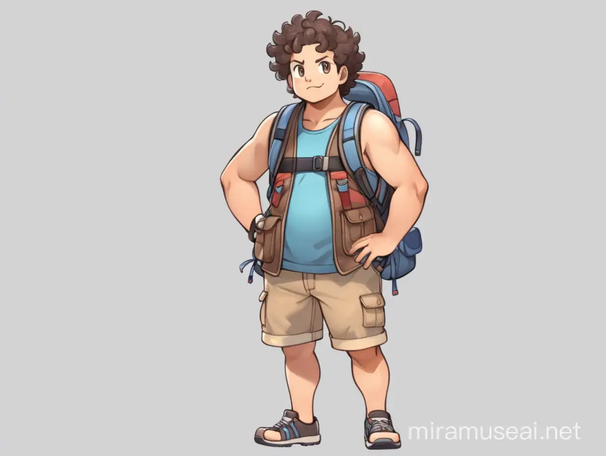 Adventurous Hiker in Pokemon Anime Style