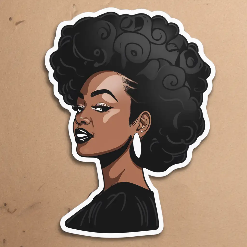 Empowered Woman Embracing SelfCare Black Rolls and Joyous Living Sticker