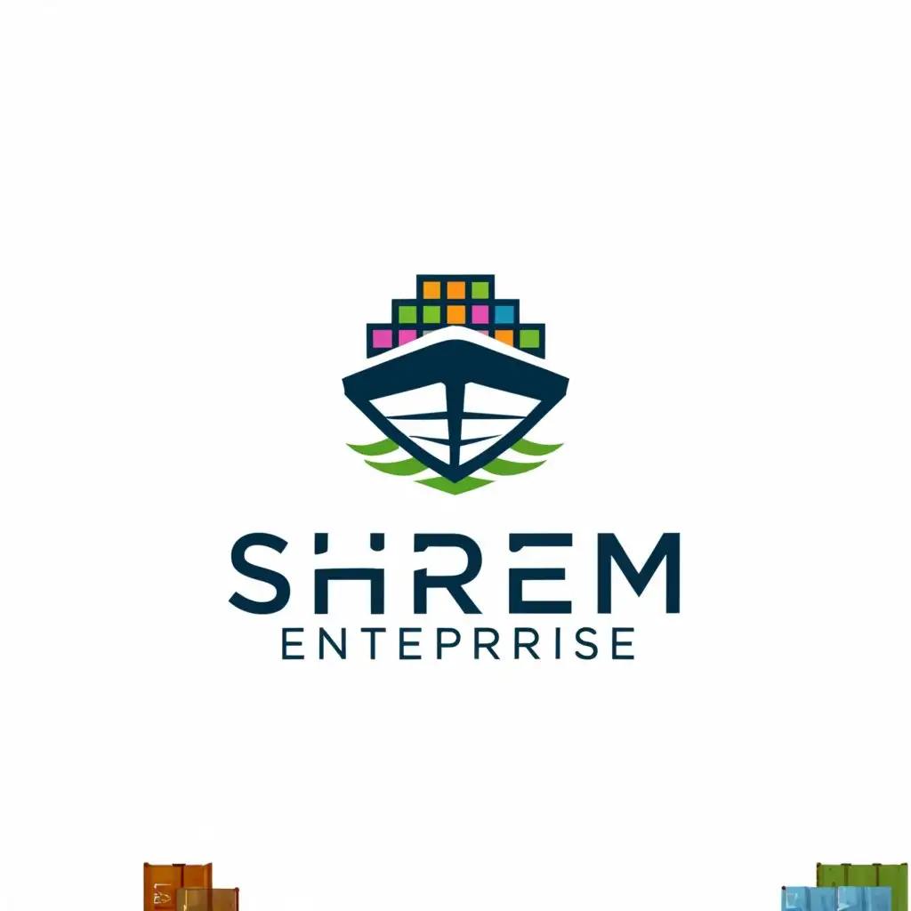 a logo design,with the text "Shreem Enterprise", main symbol:Container, ship, Export, Goods,Moderate,clear background