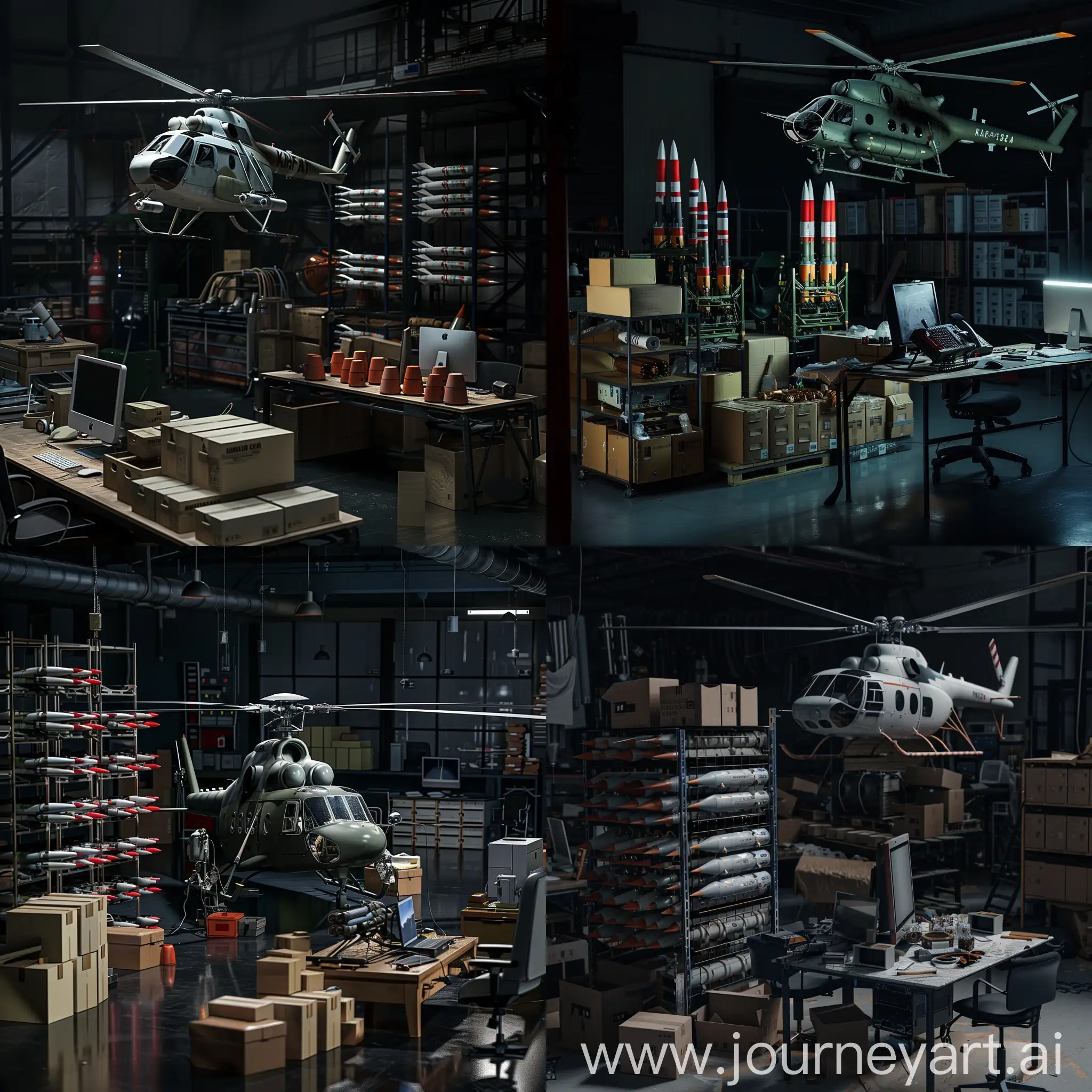 Ka52-Helicopter-Hangar-Ready-for-Deployment-with-Rockets-and-Equipment