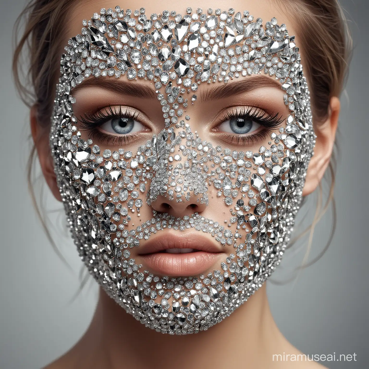 women face made out of diamonds