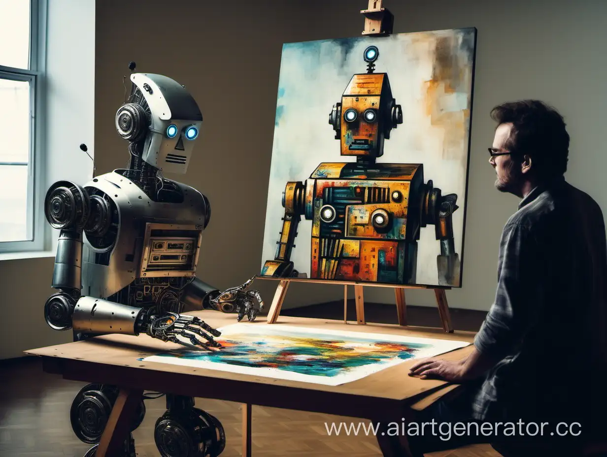 Robot-Artist-and-Programmer-Debating-Painting-Ownership