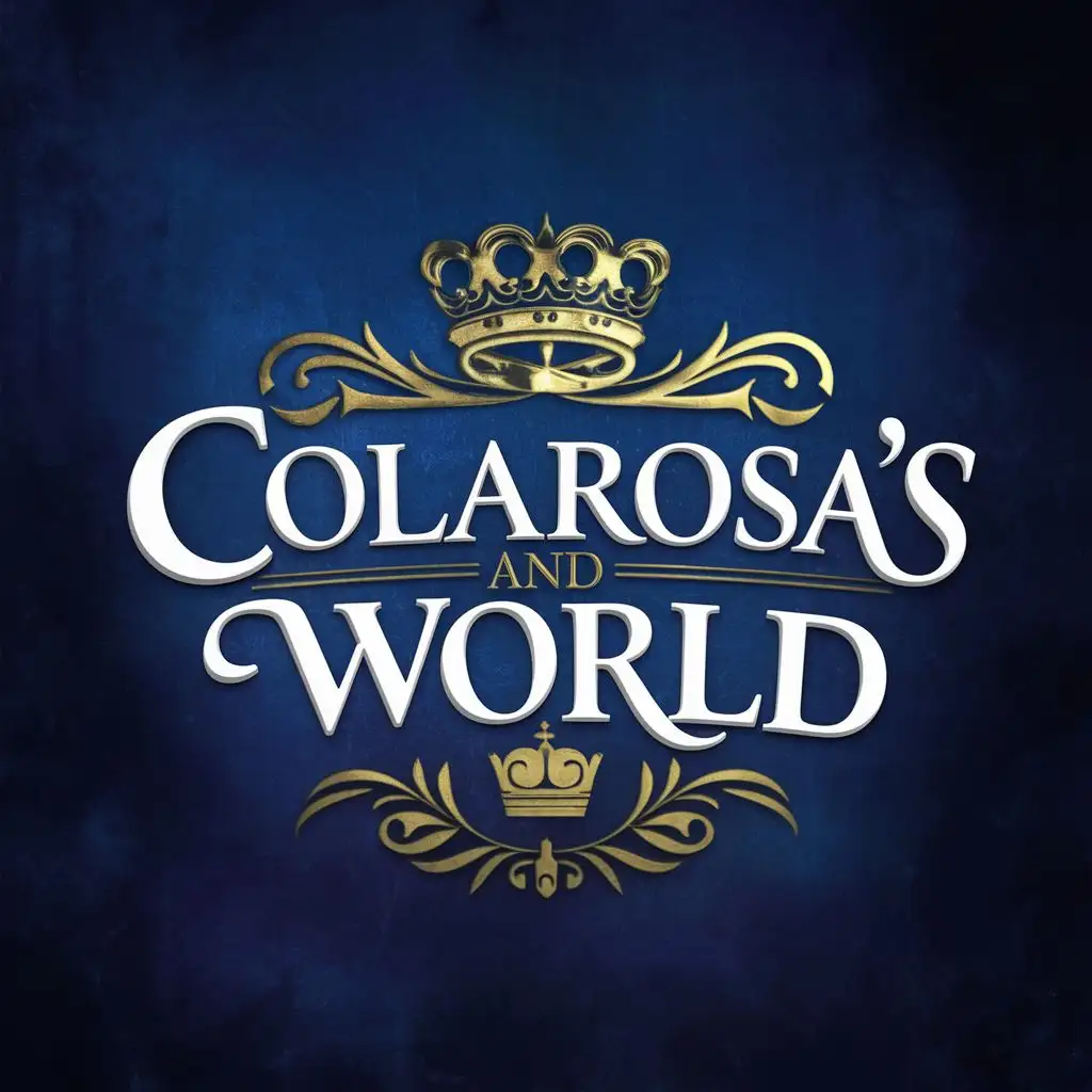 logo, Empire and king, with the text "Colarosa’s World", typography