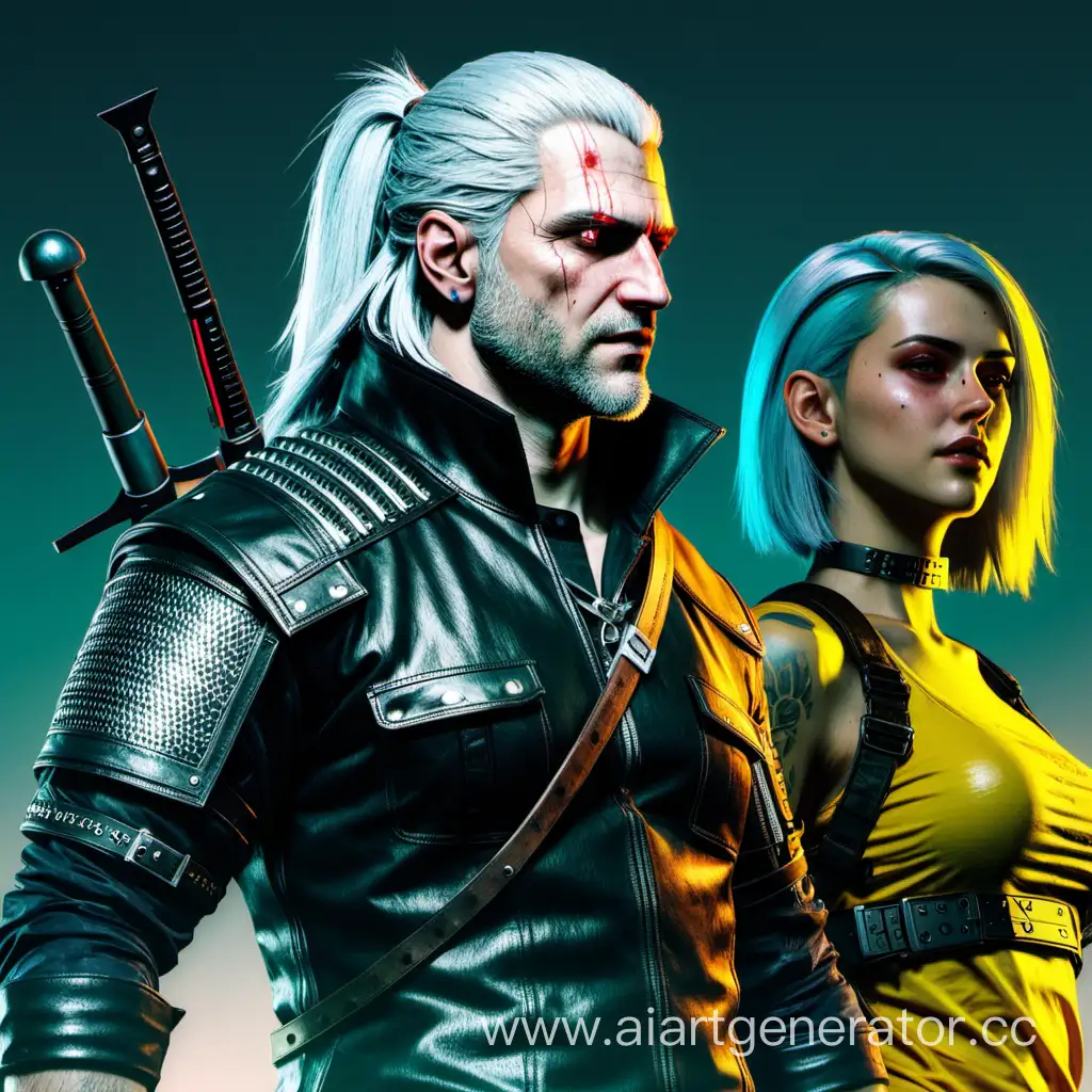 Epic-Fusion-The-Witcher-meets-Cyberpunk-2077-in-a-Futuristic-Crossover