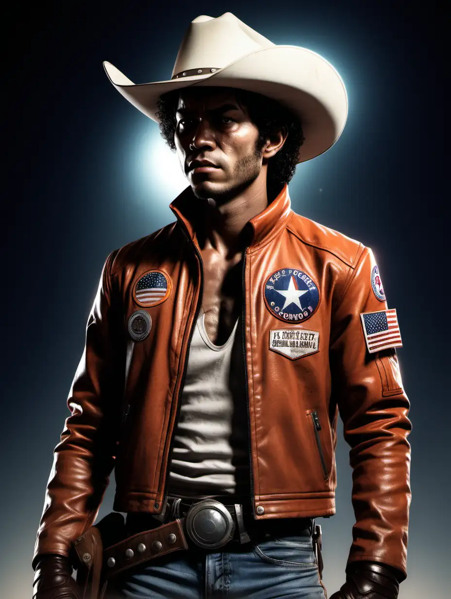 Gritty Athletic Space Cowboy in Action