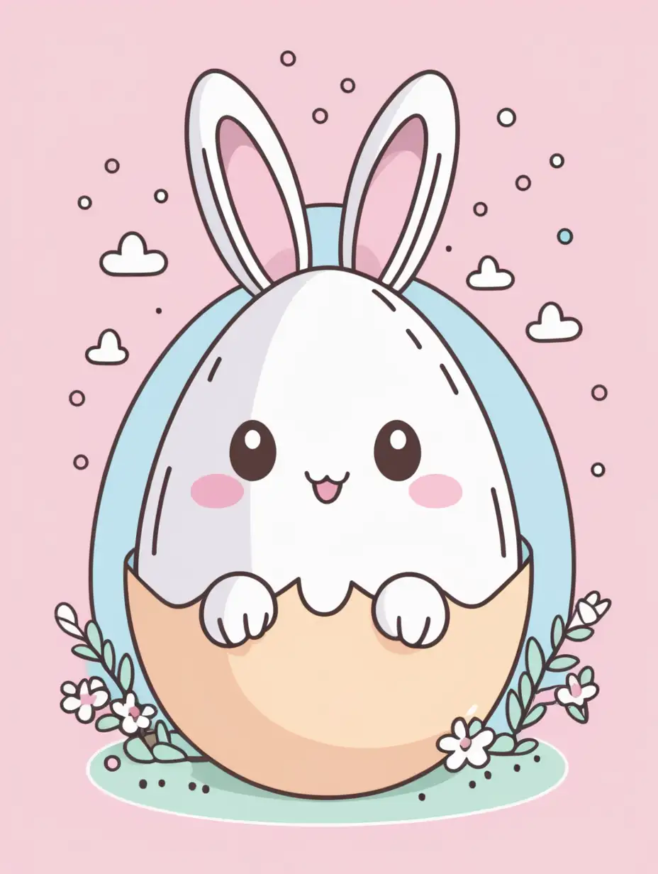 Adorable Easter Egg with Kawaii Design
