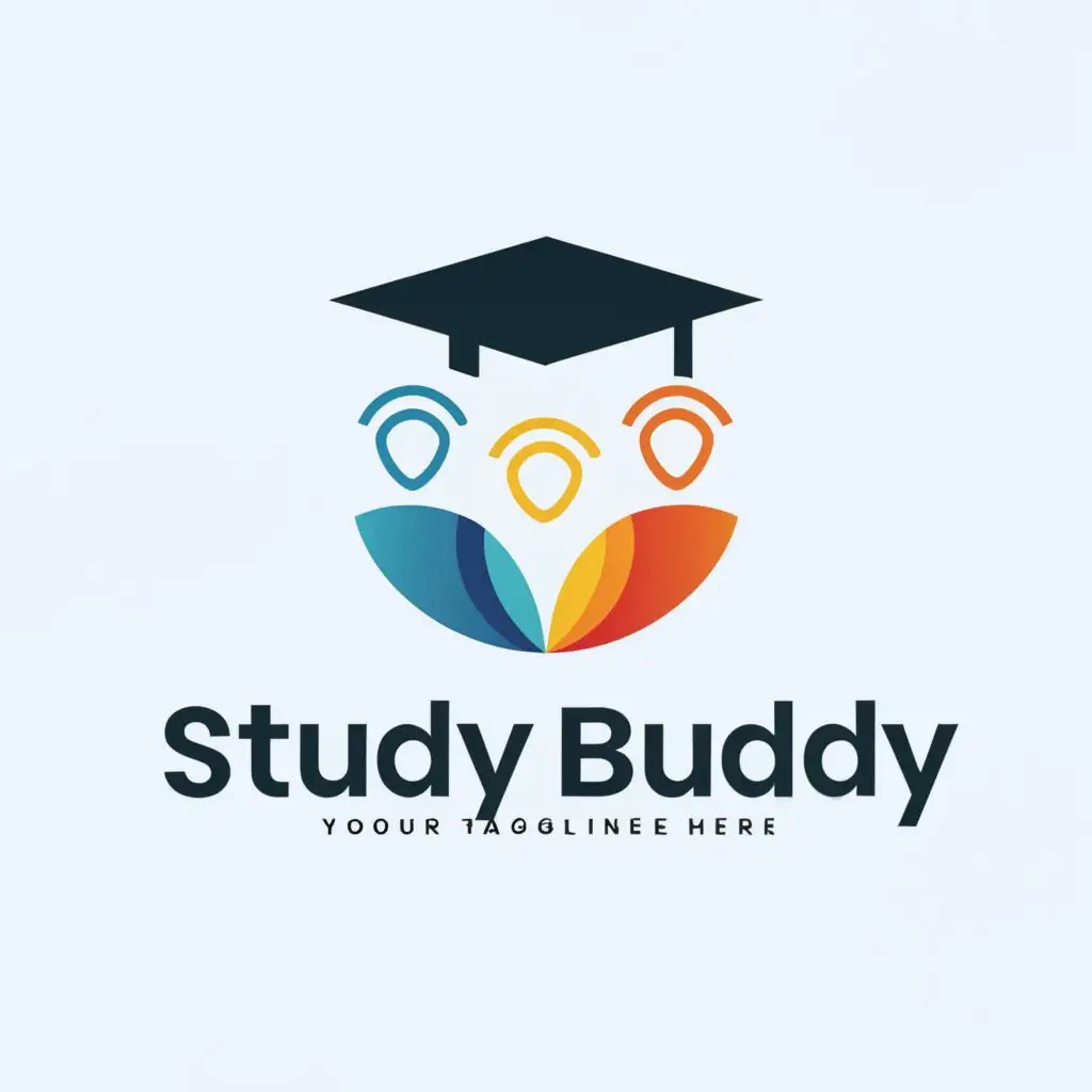 a logo design,with the text 'Study Buddy', main symbol:academic hat, group,Moderate, be used in Education industry, clear background