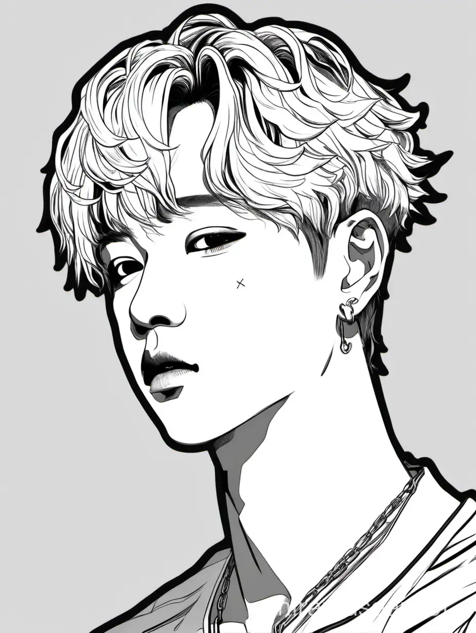 Graceful Line Art Depicting Jimin in Performance Attire