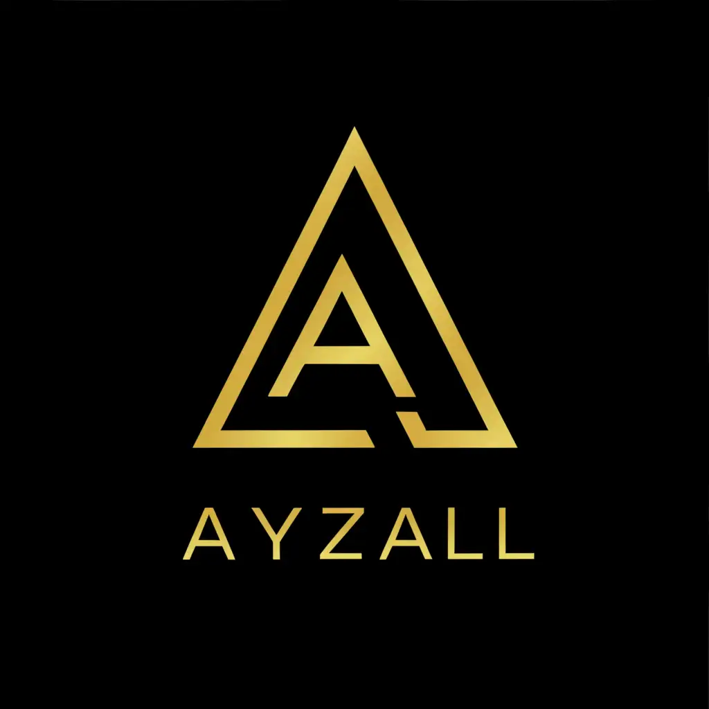 a logo design,with the text "Ayzall", main symbol:Beautiful Letter A, black and gold color,Moderate,be used in Retail industry,clear background